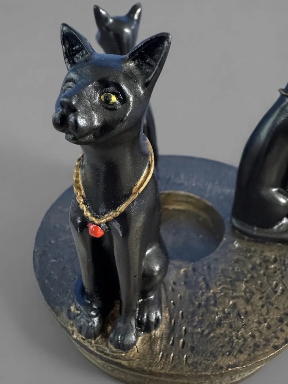 Black Egyptian Cat Candle Holder Decorative Accent